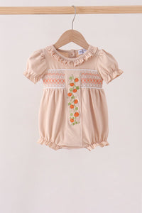 Pumpkin Smocked Ruffle Bubble