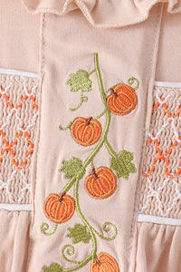 Pumpkin Smocked Bloomer Set