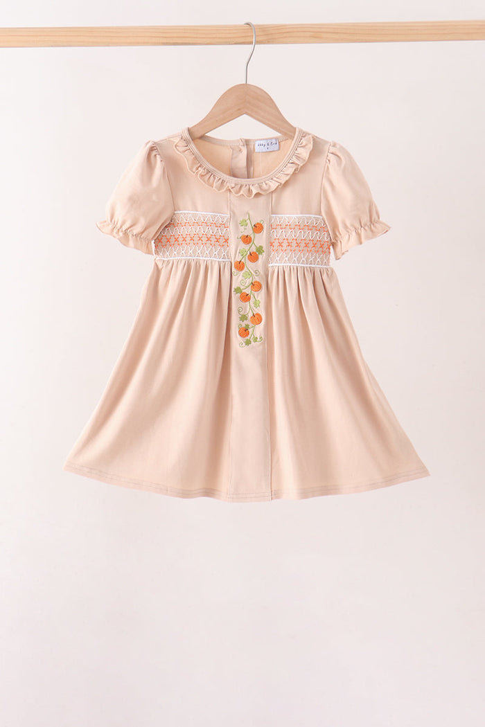 Pumpkin Smocked Bloomer dress