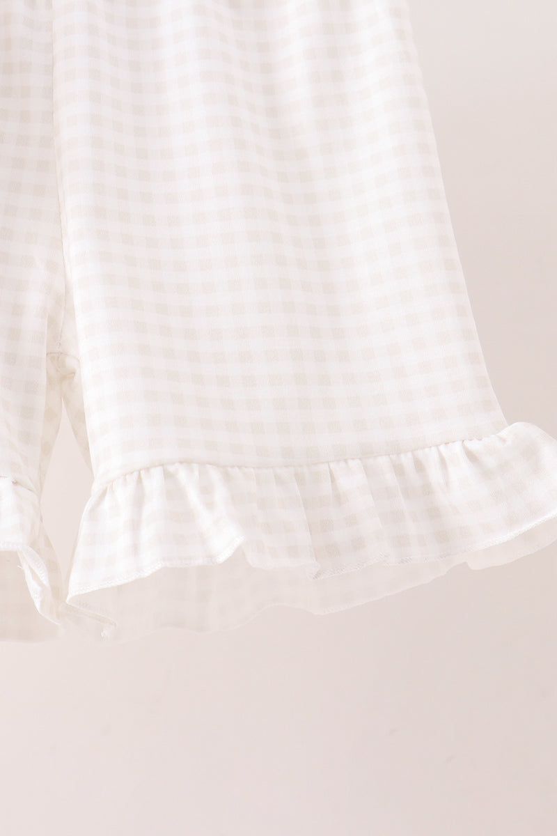 Pumpkin Smocked Ruffle Shorts Set