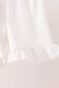 Pumpkin Smocked Ruffle Shorts Set
