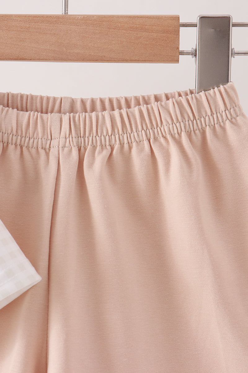 Pumpkin Embroidery Shorts Set