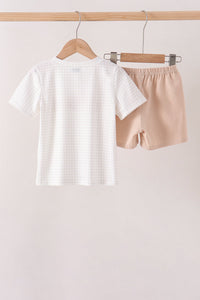 Pumpkin Embroidery Shorts Set