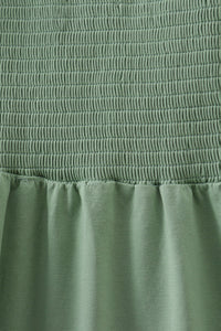 Sage smocked mom dress