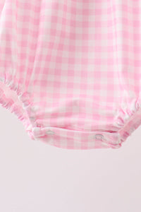 Jack-O-Lantern  Applique Ruffle Gingham Bubble