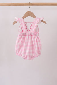 Jack-O-Lantern  Applique Ruffle Gingham Bubble