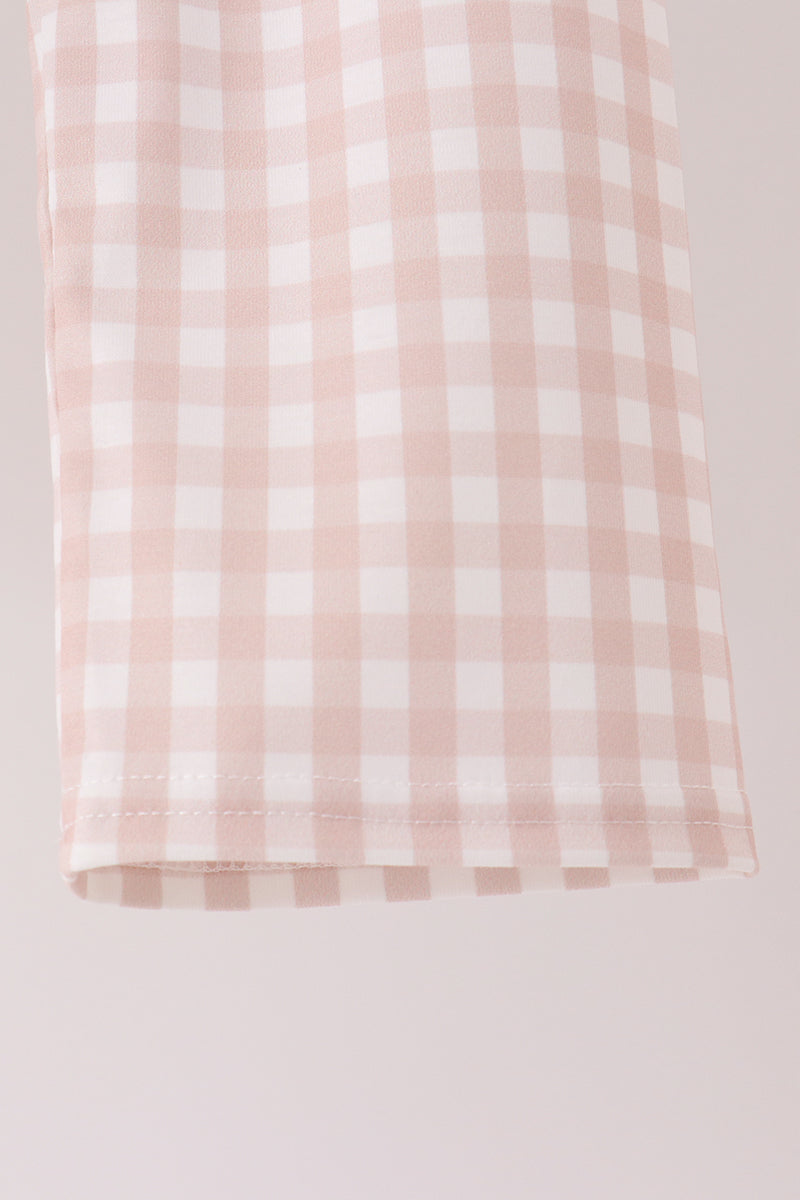Puppy Fishing Gingham Pants Set