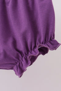 Purple floral smocked ruffle bloomer set