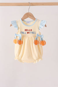 Hello Fall Y'ALL Pumpkin Ruffle Bubble