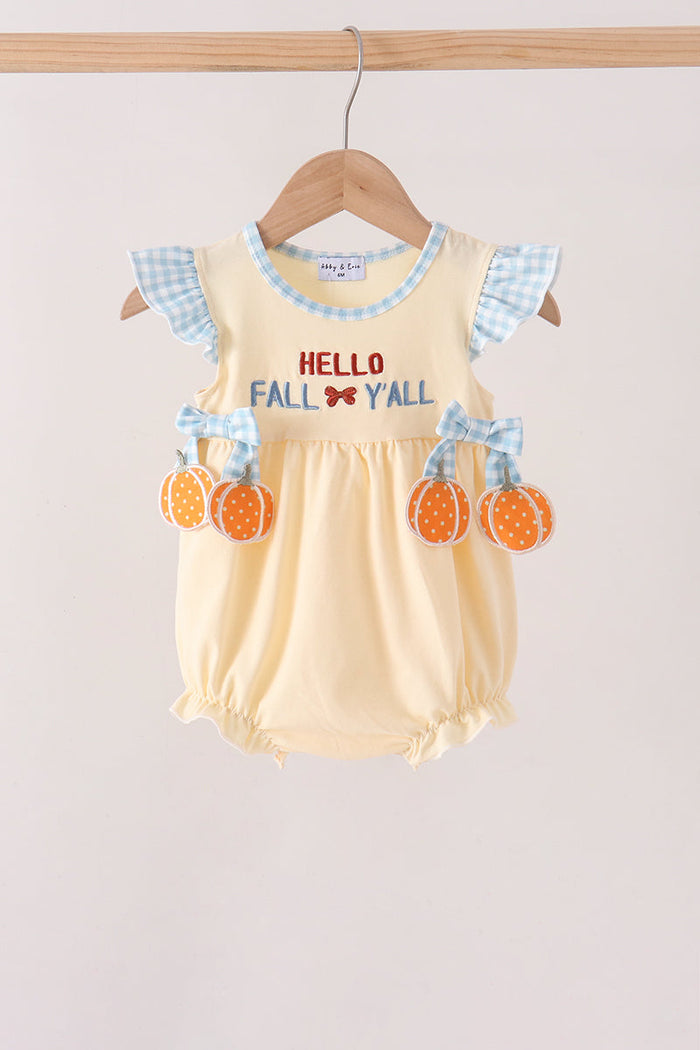 Hello Fall Y'ALL Pumpkin Ruffle Bubble