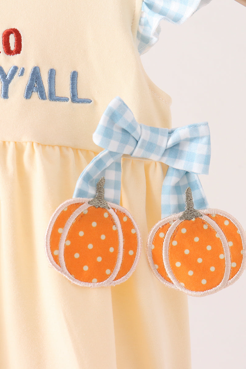 Hello Fall Y'ALL Pumpkin Ruffle Bubble