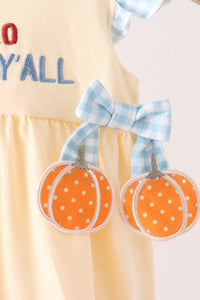 Hello Fall Y'ALL Pumpkin Ruffle Bubble