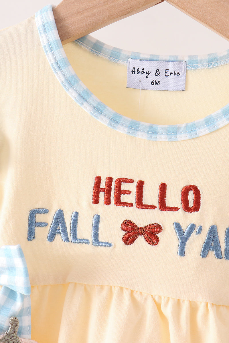 Hello Fall Y'ALL Pumpkin Ruffle Bubble