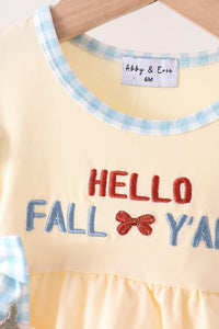 Hello Fall Y'ALL Pumpkin Ruffle Bubble