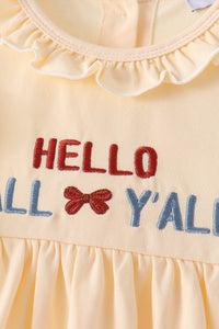 Hello Fall Y'ALL Pumpkin Ruffle Bloomer Set