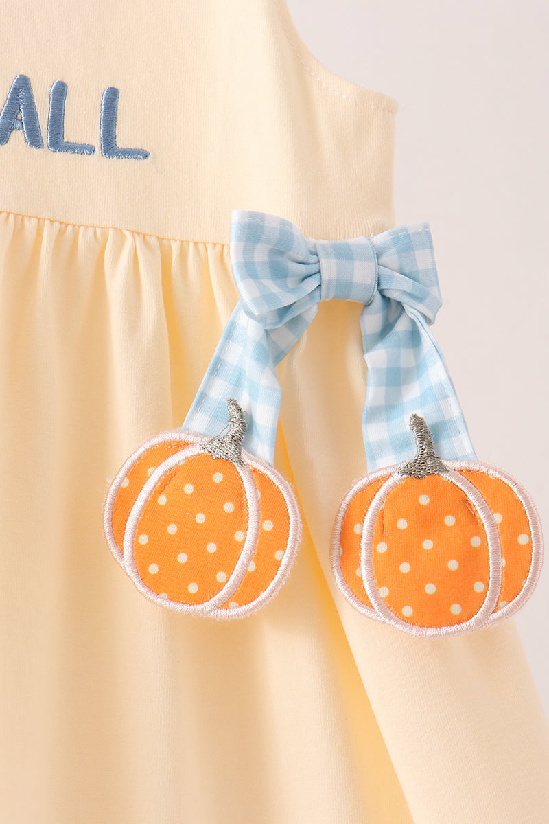 Hello Fall Y'ALL Pumpkin Ruffle Dress