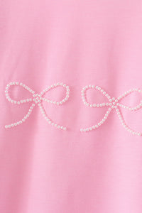 Pink bow pearl mom&me sweatshirt
