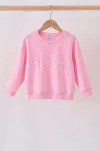 Pink bow pearl mom&me sweatshirt