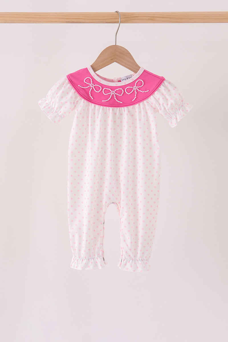 Bow pearl romper