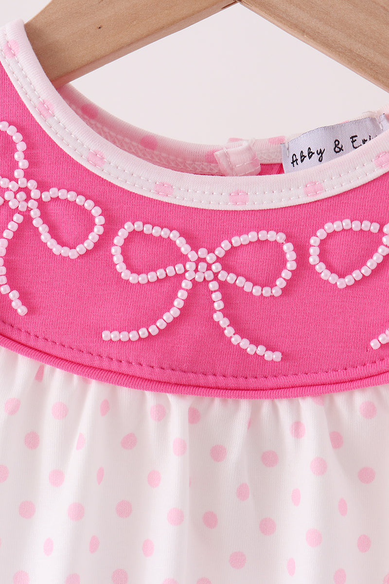 Bow pearl romper