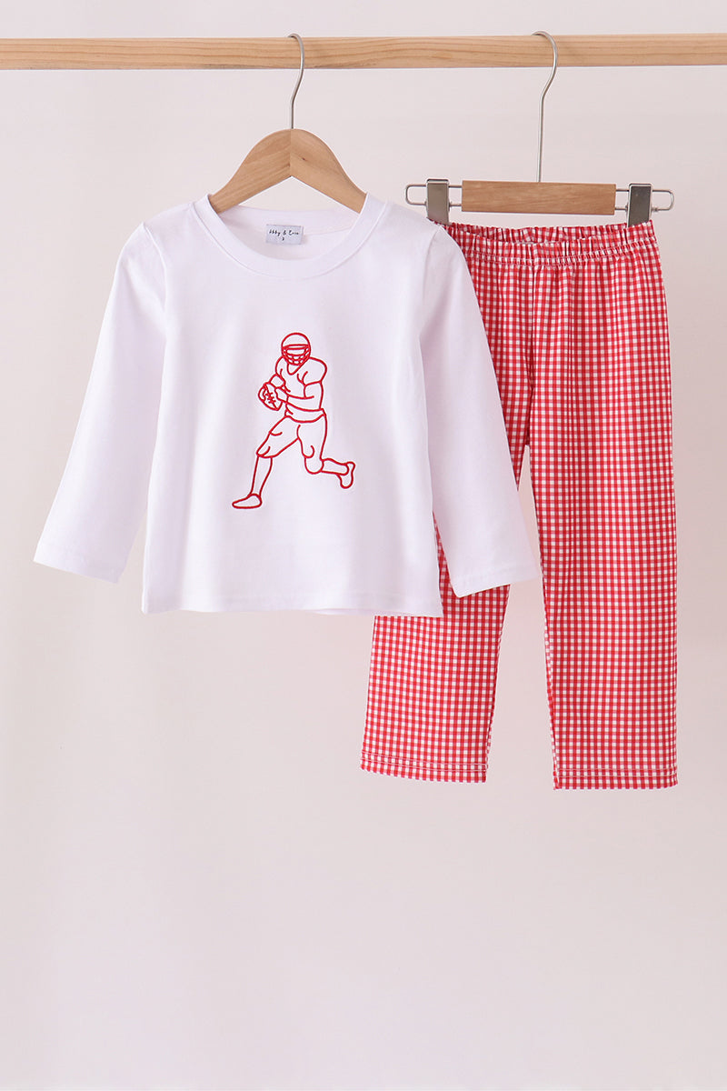 Football Embroidery Pants Set