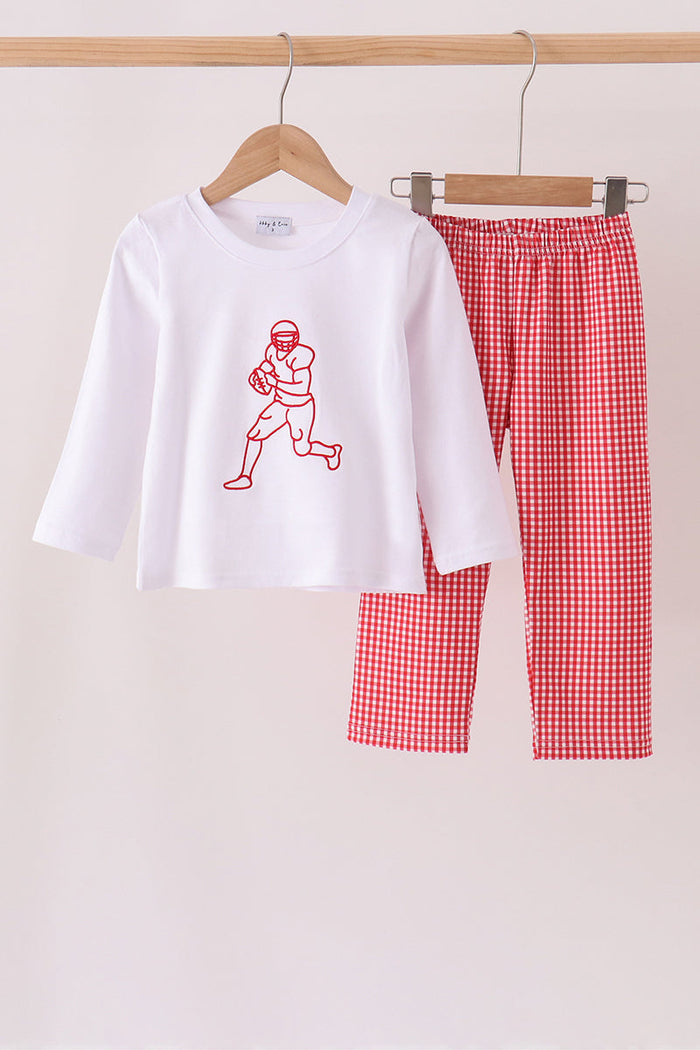 Football Embroidery Pants Set