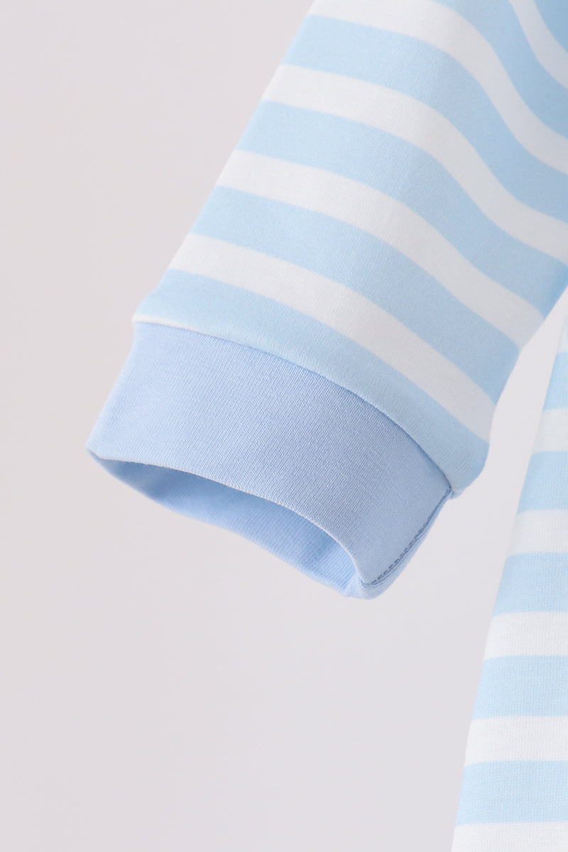 Football Embroidery Stripe Romper