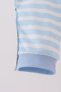 Football Embroidery Stripe Romper