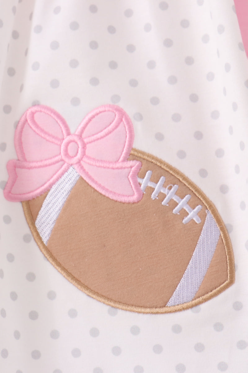 Football Applique Ruffle Shorts Set