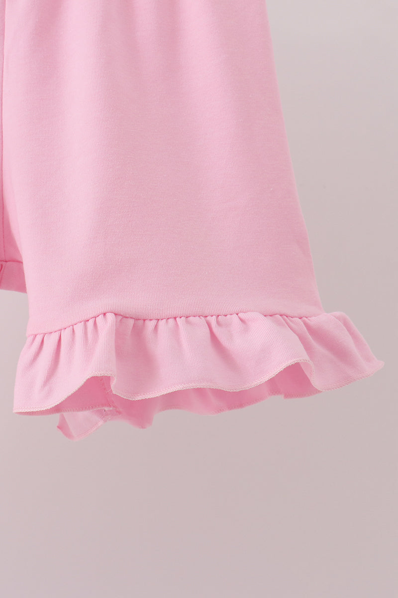 Football Applique Ruffle Shorts Set