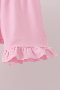 Football Applique Ruffle Shorts Set