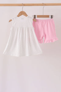 Football Applique Ruffle Shorts Set