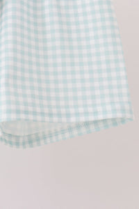 Pumpkin embroidery gingham shorts set