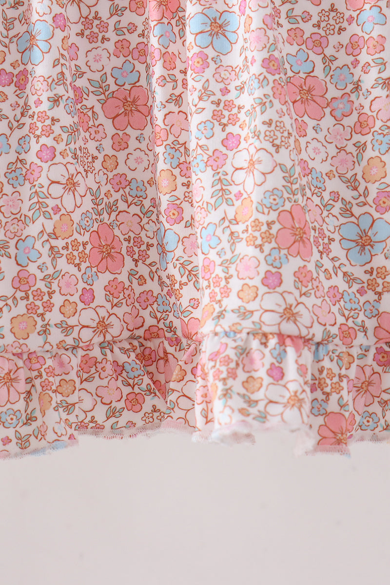 Pumpkin Floral Embroidery Bloomer Set