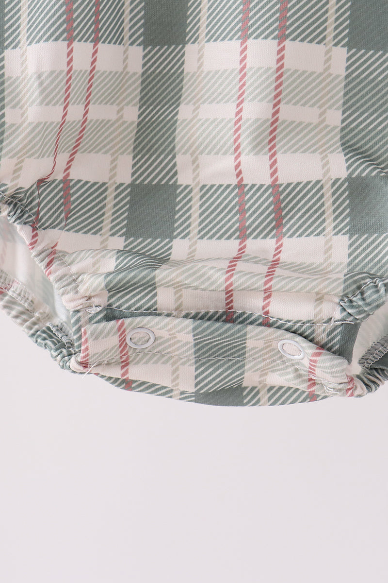 Pumpkin Embroidery Plaid Bubble