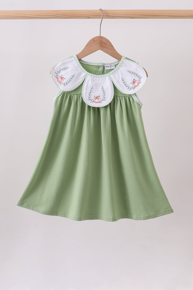 Pumpkin Embroidered Dress