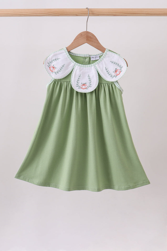 Pumpkin Embroidered Dress