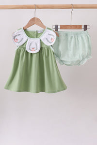 Pumpkin Embroidered Bloomer Set