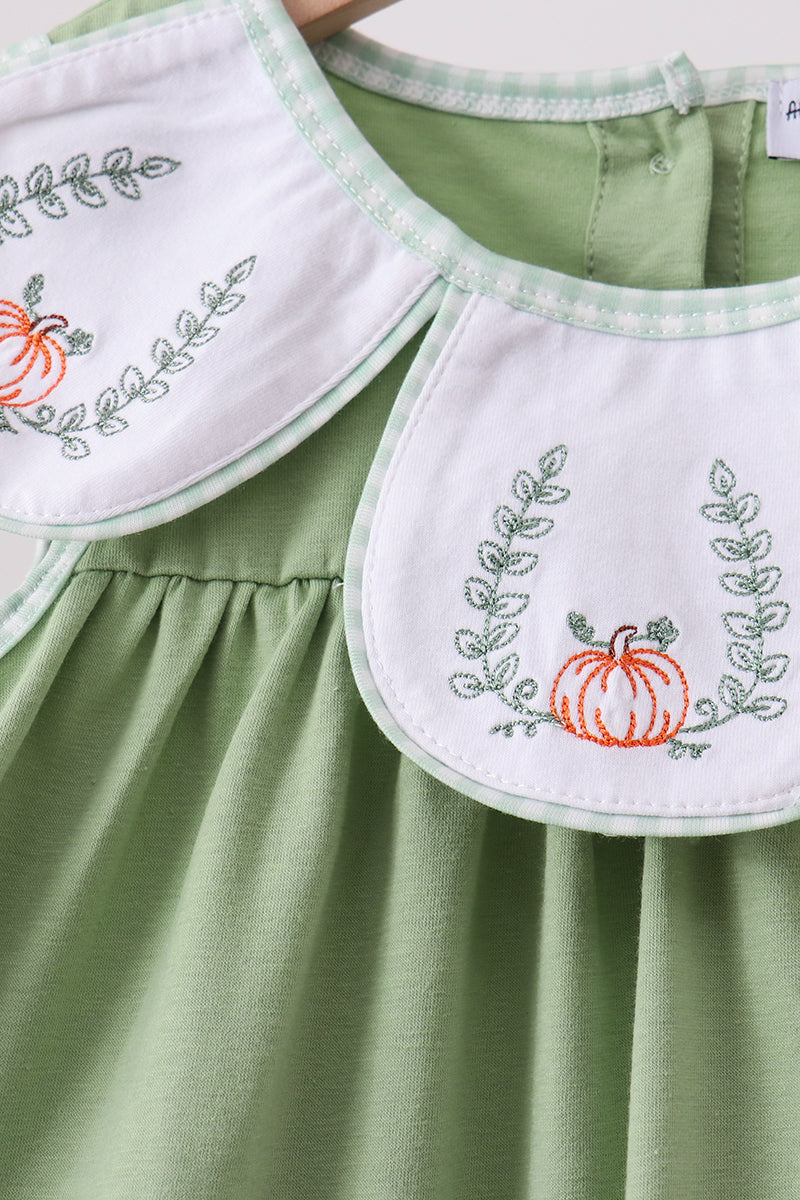 Pumpkin Embroidered Ruffle Shorts Set