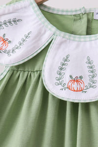 Pumpkin Embroidered Ruffle Shorts Set