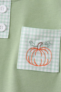 Pumpkin Embroidered Shorts Set