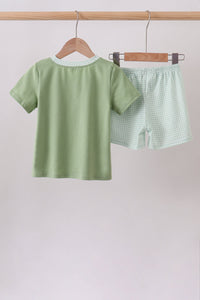 Pumpkin Embroidered Shorts Set