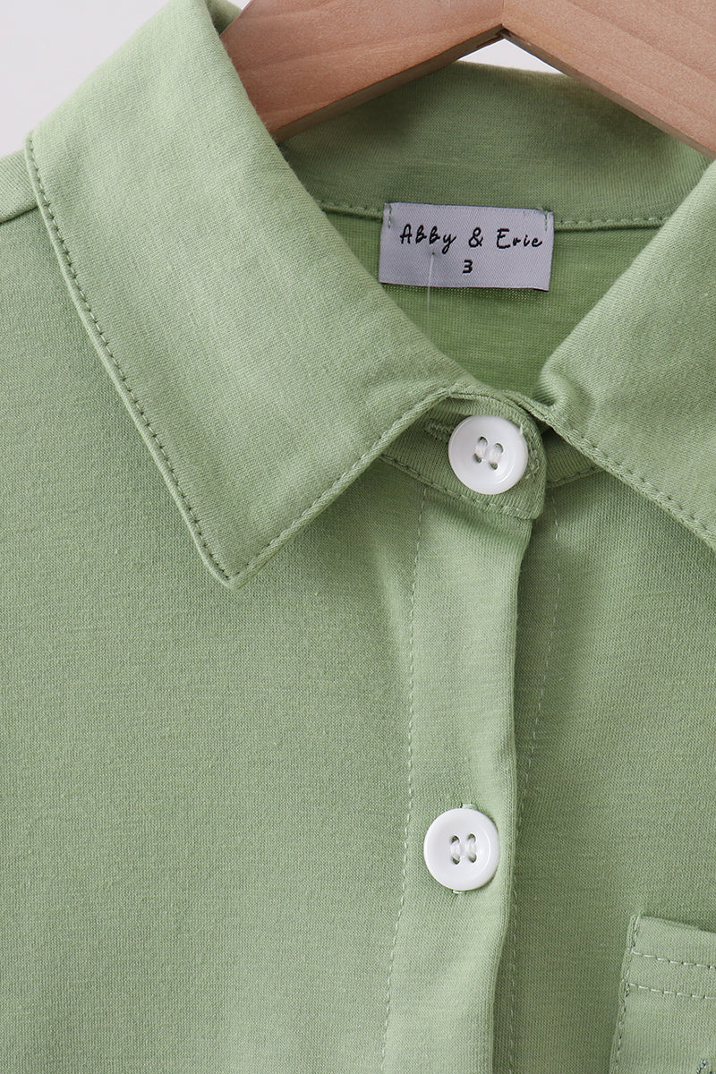 Pumpkin Embroidered Button Down Shirt