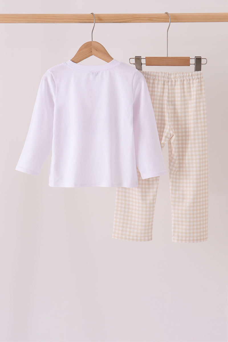 Puppy Fishing Embroidery Pants Set