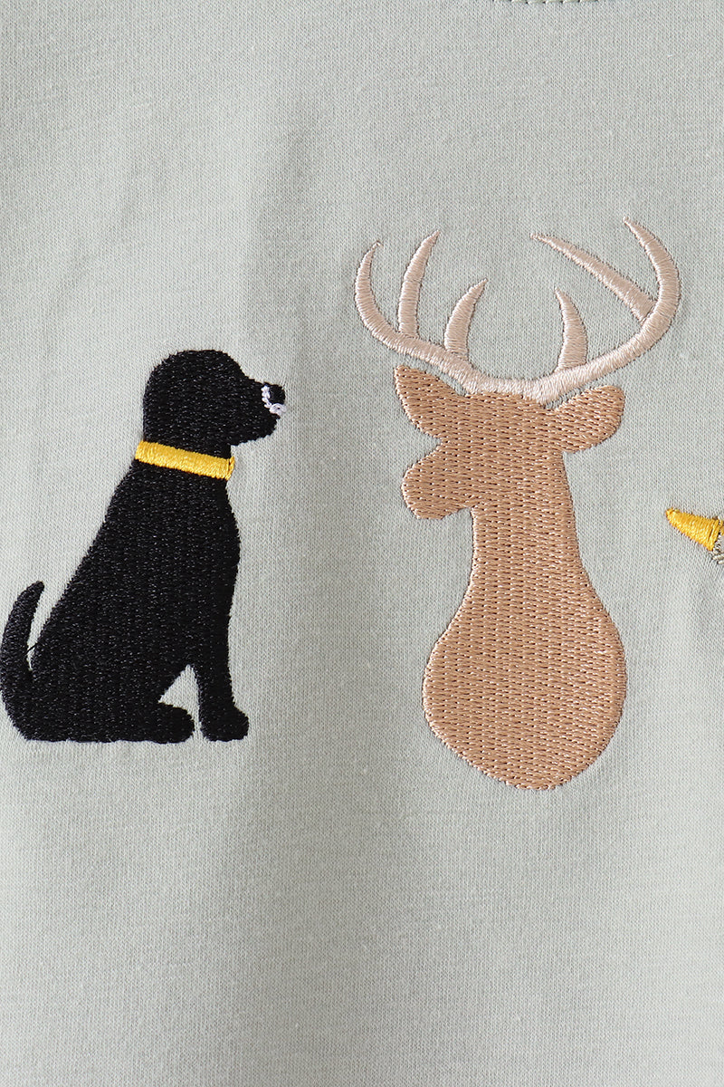 Hunting embroidery Pants set