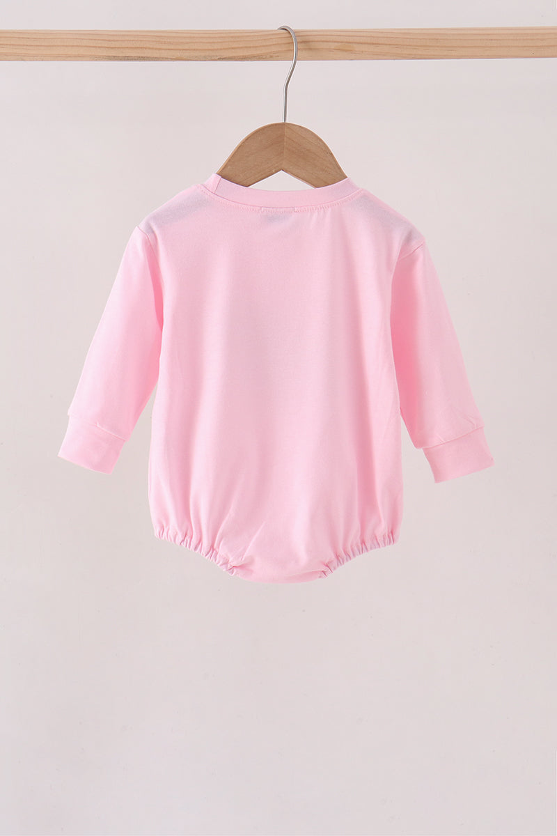 Football bow sequin bubble - Pink