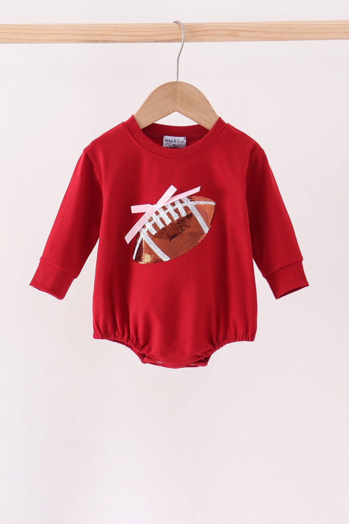 Football bow sequin bubble - Maroon