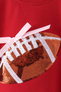 Football bow sequin bubble - Maroon