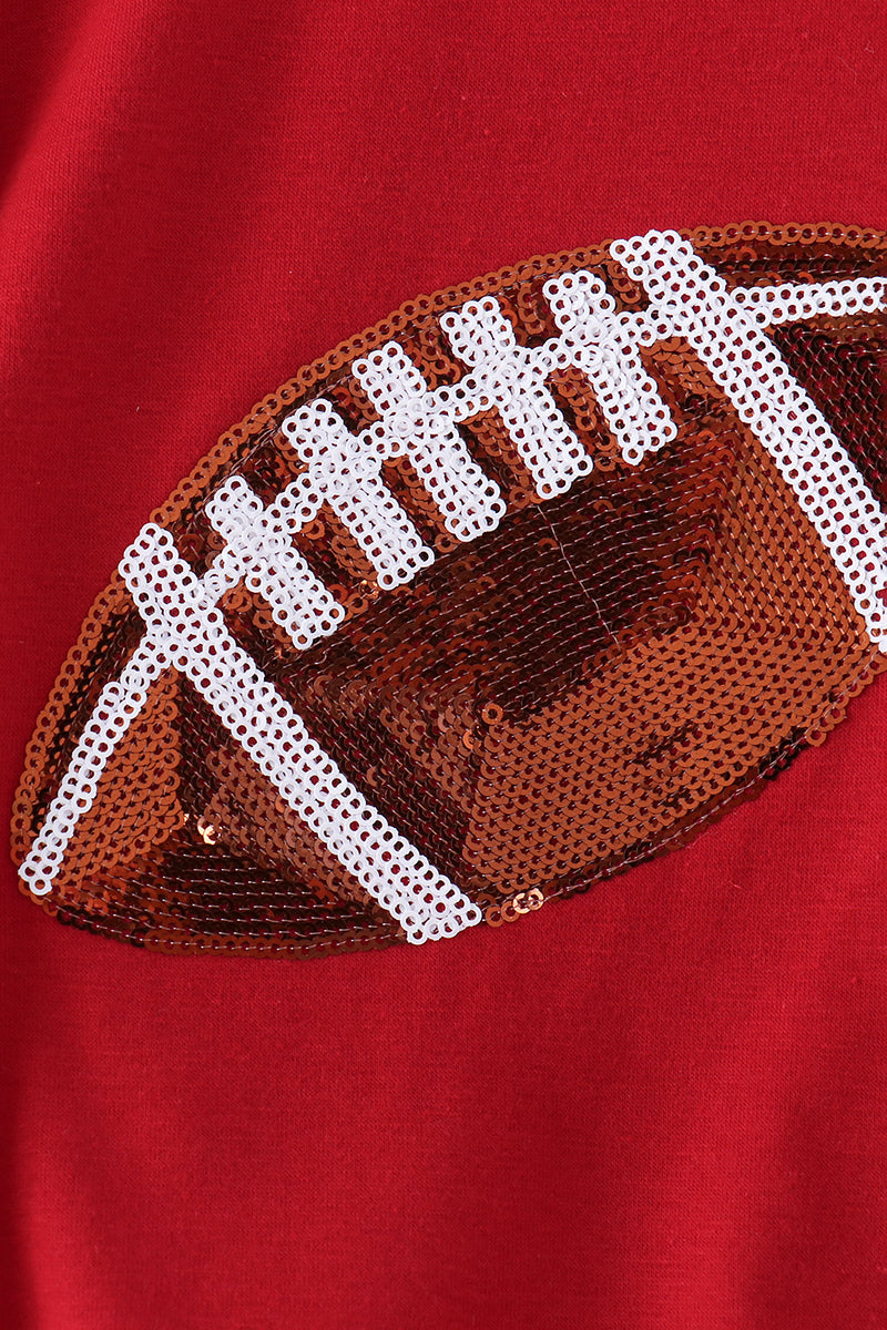 Football sequin bubble - Maroon