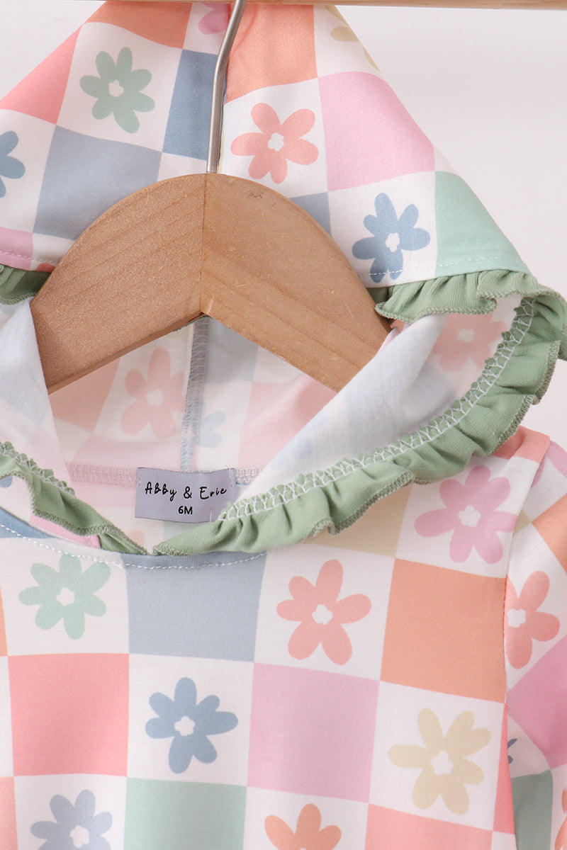 Daisy Checkerboard Hoodie Bubble